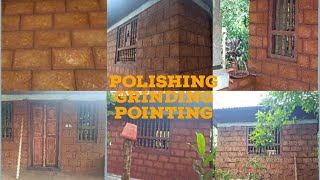 laterite stone workgrinding polishing pointing [upl. by Averir]