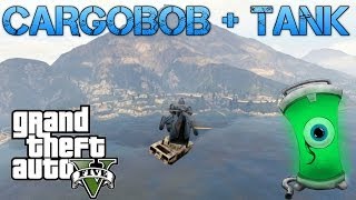 Grand Theft Auto V Challenges  CARGOBOB  TANK  AWESOME  DRIVING TANK OFF CHILIAD [upl. by Yllitnahc]