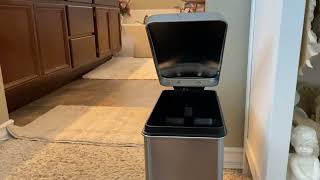 simplehuman 10 Liter  26 Gallon Stainless Steel Bathroom Trash Can Quick Review [upl. by Enela]