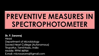 Preventive Measures in Spectrophotometer [upl. by Mosera31]