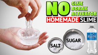 NO BORAX NO GLUE ONLY SUGAR SALT amp WATER SLIME HOW TO MAKE SLIMEDIY FLUFFY SLIME HOMEMADE SLIME [upl. by Qiratla]