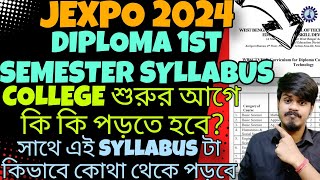 Jexpo Diploma 1st Semester Syllabus Jexpo 2024 Class Start date Jexpo 2024Jexpo counselling 2024 [upl. by Carrington]