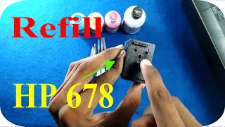 How to refill HP 678 black ink cartridge [upl. by Ronyar]