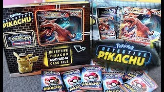 Detective Pikachu Charizard GX Case File Box Opening [upl. by Ainotna]