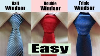 How to tie a Windsor Knot  Half Windsor Double Windsor and Triple Windsor [upl. by Stalk418]