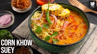 Corn Khow Suey Recipe  How To Make Veg Burmese Khow Suey  Veg Khow Suey  Chef Varun Inamdar [upl. by Aniteb]