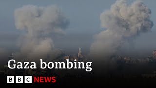 Israel continues bombing of Gaza as US urges protection of civilians  BBC News [upl. by Ellevart359]