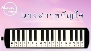 เพลง นางสาวขวัญใจ  คณะขวัญใจ  เมโลเดียน  แบบฝึก  โน้ตเพลง [upl. by Barabbas]