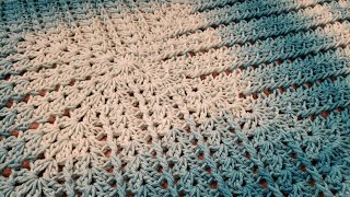 Corded Shells Square Blanket Crochet Tutorial [upl. by Innig]