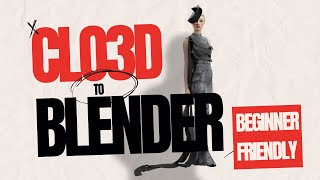 CLO3D to BLENDER  Export with avatar and texture  Easiest way [upl. by Ilahtan387]