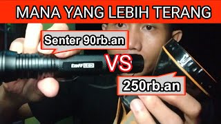 Senter taffLED xml t6 e27 vs Senter kepala DONY  Mana senter led super terang [upl. by Pollack]