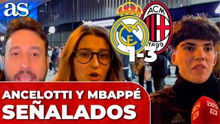 REACCIÓN y ENFADO AFICIÓN REAL MADRID al 13 DEL MILAN MBAPPÉ y ANCELOTTI SEÑALADOS [upl. by Yggep]