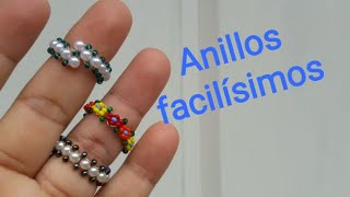 Como hacer anillos facilísimos con mostacillas y alambre [upl. by Ahsekad]