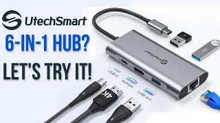 POWERHOUSE UtechSmart 6in1 USB Hub Review and Unboxing [upl. by Nagram]