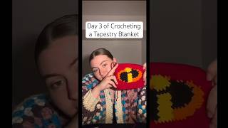 Day 3 of Crocheting a Tapestry Blanket crochet yarn fabricart content jessicrochetstudio [upl. by Thurlough]