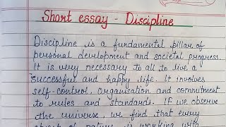 Short essay Discipline  Discipline essay in English Essay on Importance of Discipline essay [upl. by Conners]