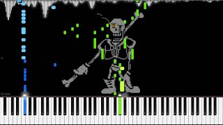 Undertale AU  DISBELIEF Papyruss Genocide Route Theme  LyricWulf Piano Tutorial on Synthesia [upl. by Ware]