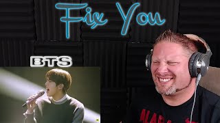 BTS Performs Fix You Coldplay Cover REACTION [upl. by Laucsap]