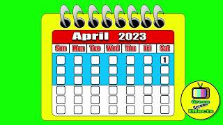 April 2023 calendar Green screen [upl. by Stretch]