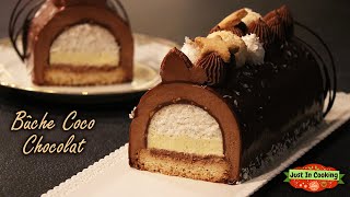 ❅ Recette de Bûche de Noël Chocolat Noix de Coco façon Bounty ❅ [upl. by Haldas]