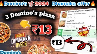 Get 3 Dominos Pizza 👉₹13😋Dominos pizza offerDominos pizza offers for todaydominos offer today [upl. by Farrar]