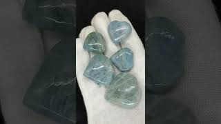 Aquamarine Heart Shaped Stone  Natural Gemstone  Healing Crystals [upl. by Anaili]