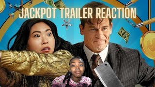 JACKPOT TRAILER REACTION STARRING AWKWAFINA JOHN CENA AND SIMU LIU  AMAZON PRIME VIDEO shorts [upl. by Teevens]