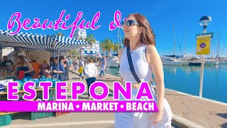 Estepona market day walk  November 2023  Marina amp beachfront immersive virtual tour [upl. by Anthony761]