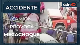 Un camión de volteo arrolló a una persona huyó y provocó un megachoque en Pachuca [upl. by Humphrey]