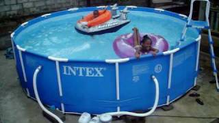 Kids having fun in intex swimming pool [upl. by Ettenom]