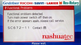 Reset error code SC 67211 in Ricoh photocopy machine MP 2554 3054  How to reset SC67211 [upl. by Narut]