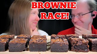 ASMR BROWNIE RACE MUKBANG EATING SOUNDS [upl. by Waugh110]