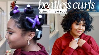 Dirty hair Try this Overnight Curls  11 Flexi Rods  Natural Hair Tutorial [upl. by Anilas673]