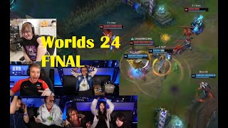 Reactions to T1 winning Worlds 🔥🔥 Worlds 2024 [upl. by Stutzman]