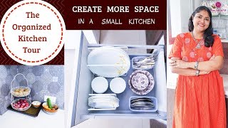 Organized Kitchen Cabinets amp Drawers  How To Organize Indian Kitchen  Indian Kitchen Tour [upl. by Aivle]