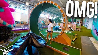 THE CRAZIEST MINI GOLF COURSE IN THE WORLD  DOUBLE HOLE IN ONE AND INSANE HOLES [upl. by Anelav]