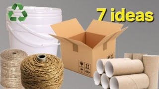 7 ideas for jute crafts jute ropebucketcardboardroll with your own handsEasy jute craft ideas [upl. by Lohman]