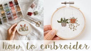 EMBROIDERY 101  How to embroider for beginners  What you need to start  step by step tutorial [upl. by Lashonda]