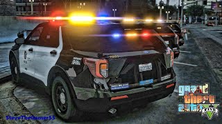 Playing GTA 5 As A POLICE OFFICER City Patrol LAPD GTA 5 Lspdfr Mod 4K [upl. by Tom]