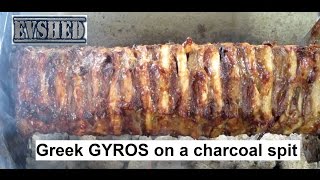 Greek Gyros how to marinate and cook on a charcoal spit [upl. by Lertnek811]