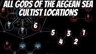 All Gods of The Aegean Sea Cultist Locations in AC Odyssey [upl. by Anesusa]