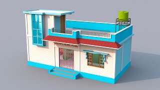 2 room house design in village cost  single floor house design in village  home design simple [upl. by Enivid]