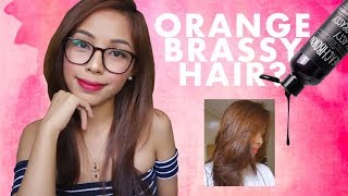 FIX ORANGE BRASSY HAIR AT HOME  Beach Born Classy Not Brassy Purple Shampoo amp Conditioner Review [upl. by Jacobina]