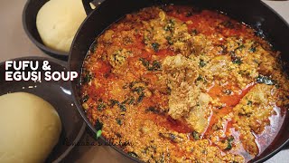 How to make FUFU and EGUSI SOUPSTEW for your viral TikTok African food challenge [upl. by Micki48]