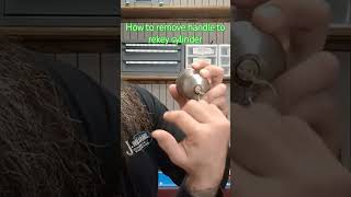 How to remove schlage handle to rekey lock cylinder locksmith rekey tutorial [upl. by Malinde]