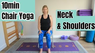 10min chair scoliosis Yoga for neck and shoulder pain [upl. by Kcirttap13]