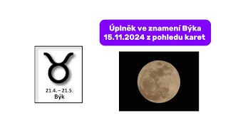 BÝK♉️ Úplněk ve znamení Býka 15112024 z pohledu karet [upl. by Naghem]