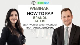 WEBINAR How To RAP  BRANDL TALOS beantwortet eure Fragen zur Rechtsanwaltsprüfung [upl. by Ballinger138]