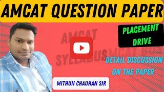 AMCAT Memory Based Previous Year Questions  Placement Drive via AMCAT  Mithun Sir [upl. by Oriane]