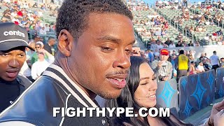 ERROL SPENCE ARRIVES TO SUPPORT JERMELL CHARLO VS BRIAN CASTANO SHRUGS SHOULDERS AT SCOUTING ENNIS [upl. by Yauqram]